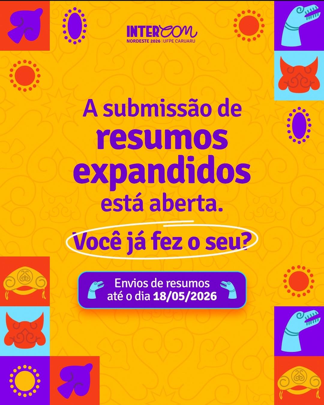 Como submeter resumo expandido no Intercom Nordeste 2026? Veja passo a passo